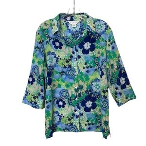 Allison Daley Floral Button Down Top